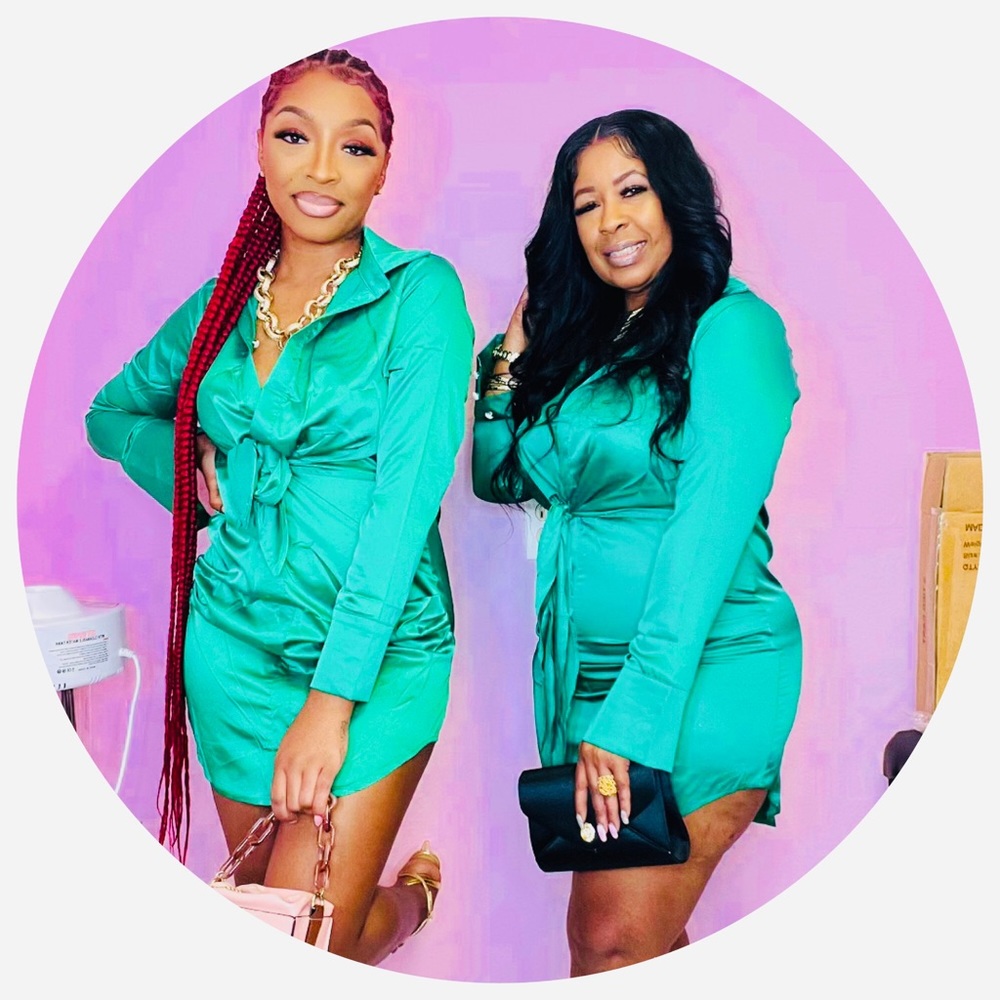 Green soft satin dress